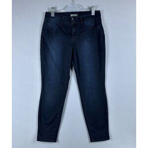 Royalty For me Skinny Jeans Womens Size 8 Mid Rise Dark Wash Denim Stretch Blue